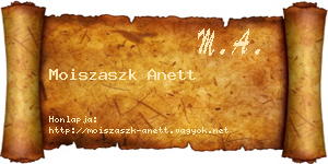 Moiszaszk Anett névjegykártya